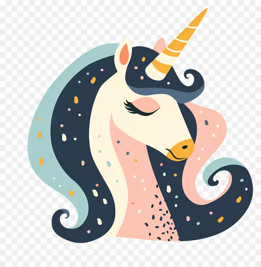 Unicornio，El Pelo Azul PNG