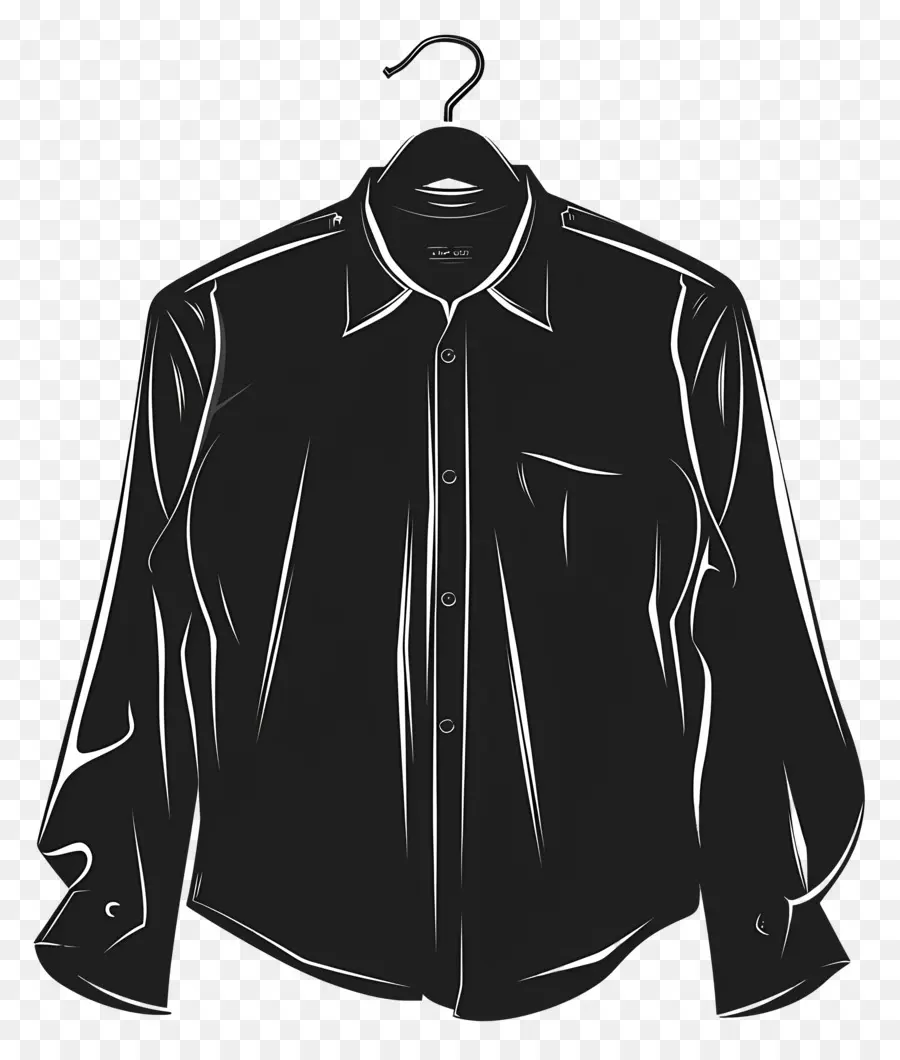 Camisa En La Percha，Camisa Negra PNG