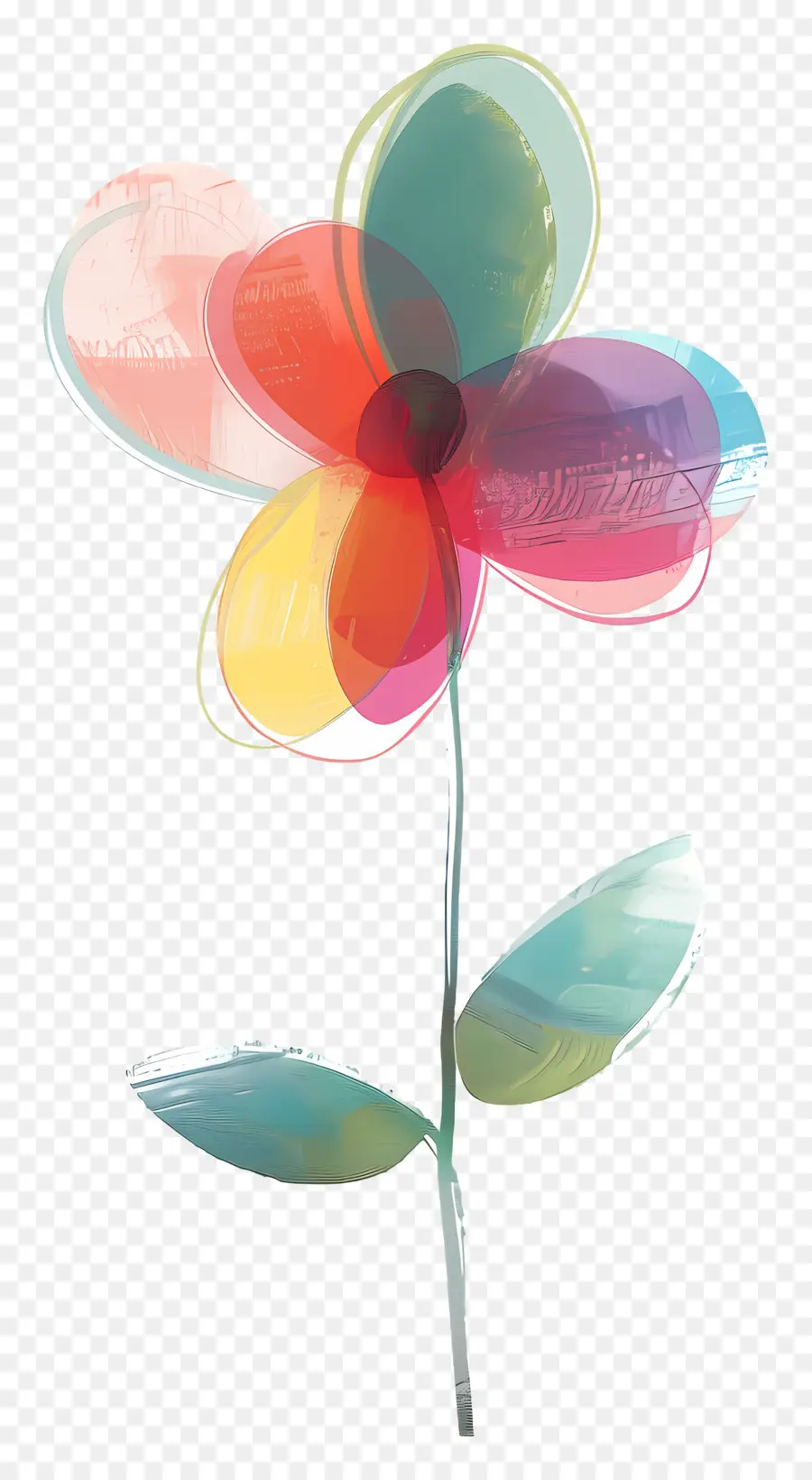 Flor Con Tallo，Flor PNG