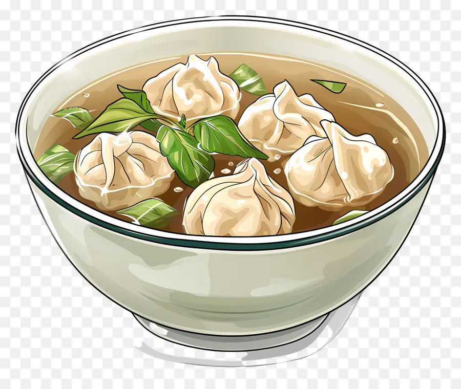 Sopa De Wonton，Sopa Caliente Y Amarga PNG