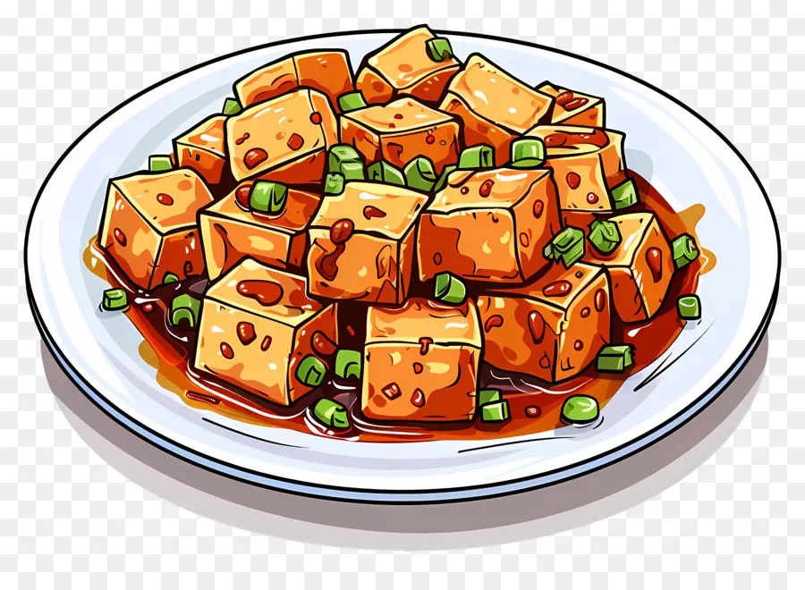 Mapo Tofu，Tofu Frito PNG