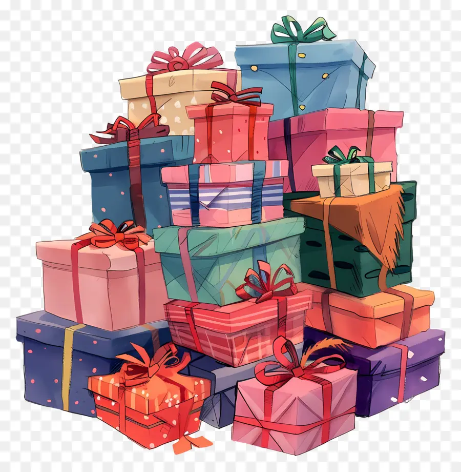 Pila De Regalos，Pila De Cajas De Regalo PNG