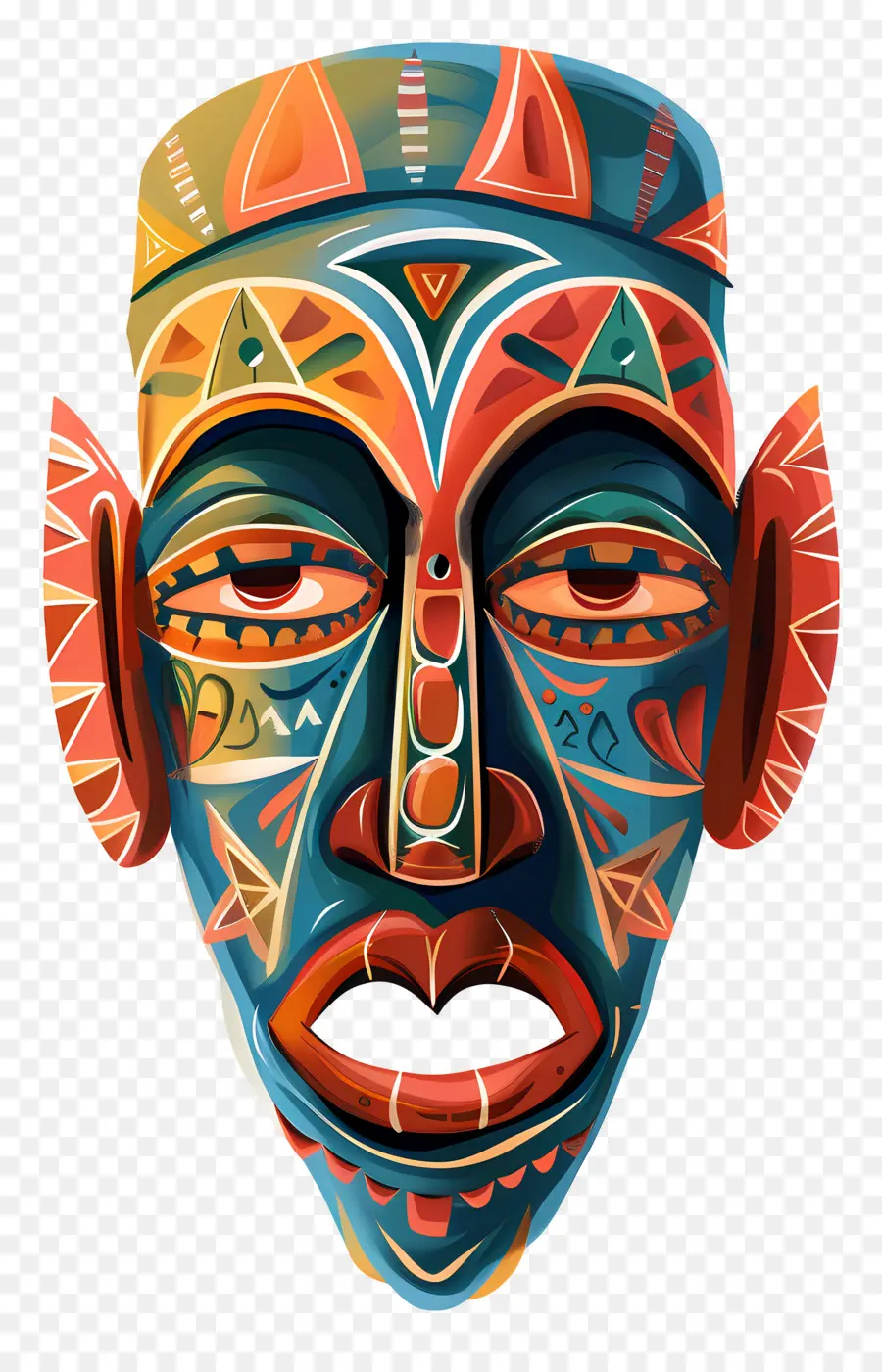 Máscara Tribal，Arte De La Cara Tribal PNG