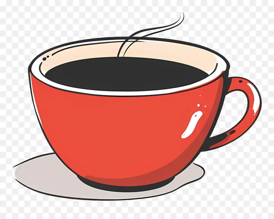 Taza De Café，Taza Roja PNG