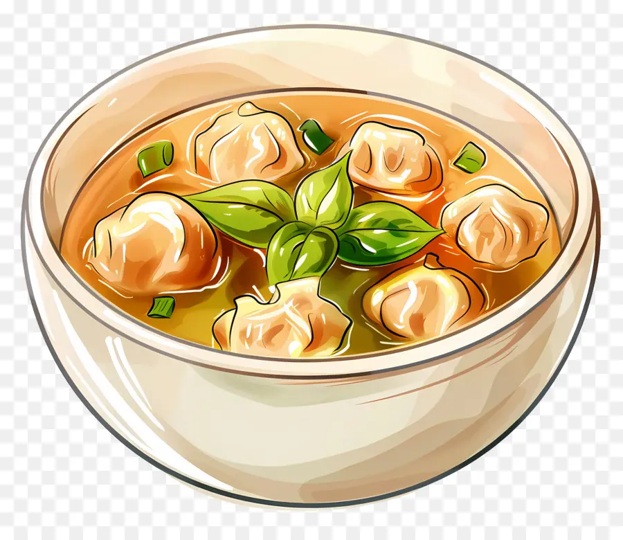 Sopa De Wonton，Sopa De Bola De Masa PNG