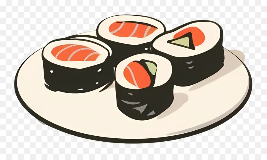 La Comida Japonesa，Rollos De Sushi PNG