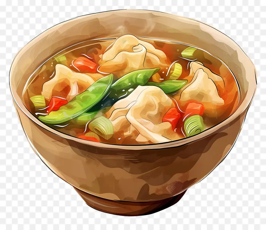 Sopa De Wonton，Sopa De Fideos PNG