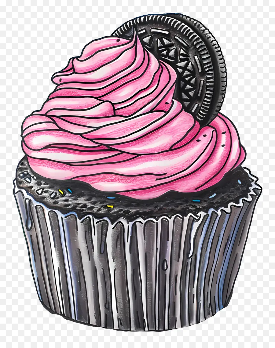 Cupcake De Oreo，Rosa Magdalena PNG