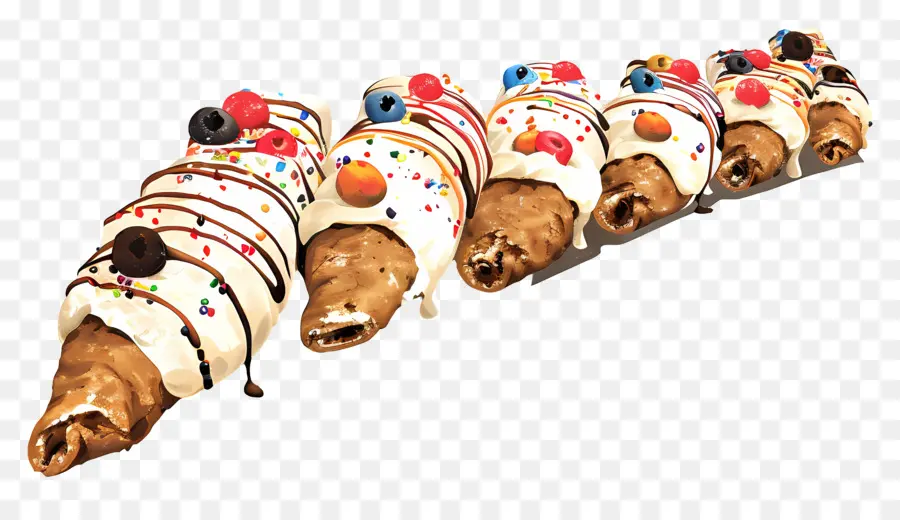 Cannoli，Cruasanes Decorados PNG