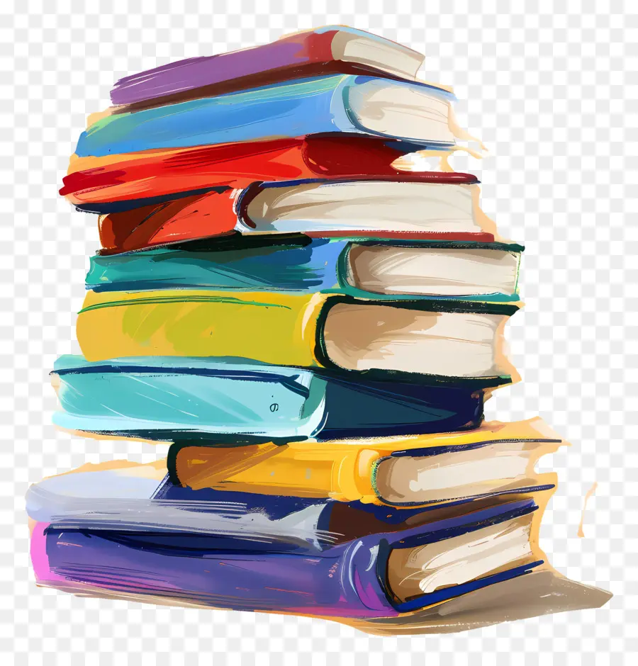 Pila De Libros，Colorido PNG