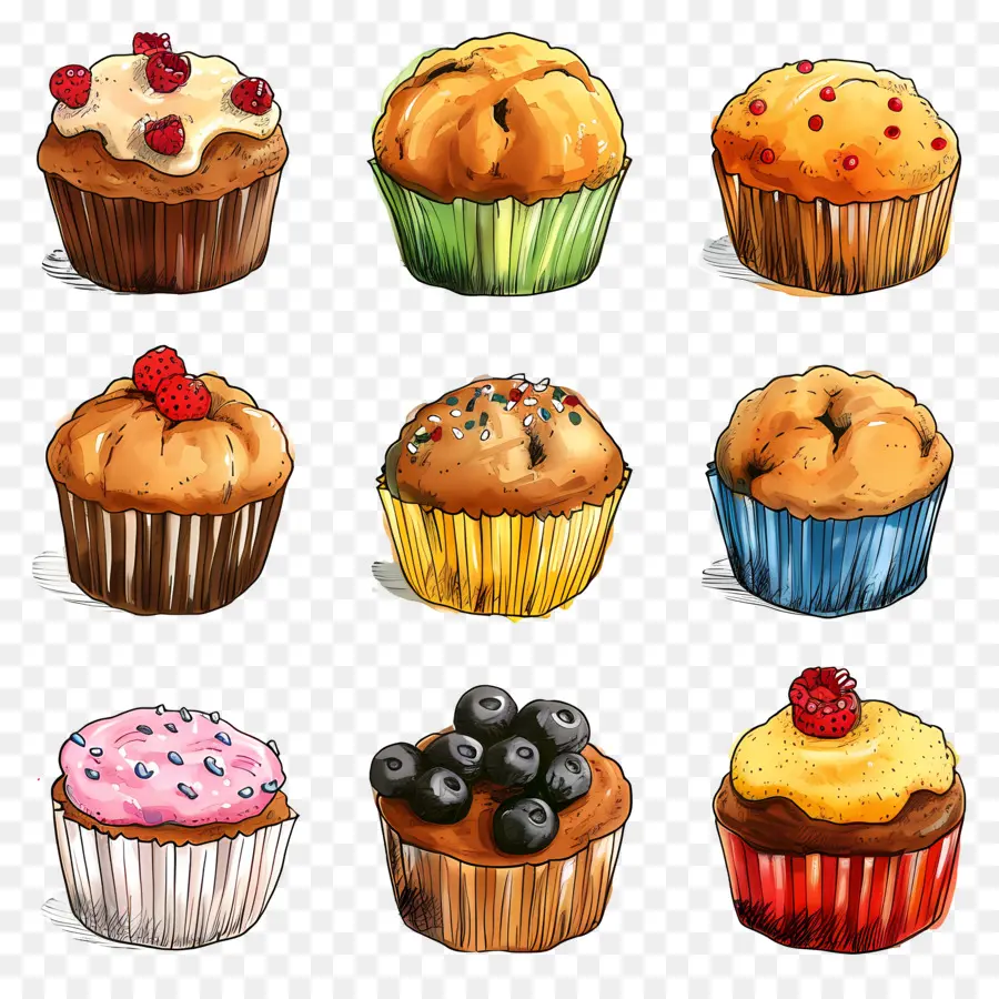 Panecillos，Cupcakes PNG