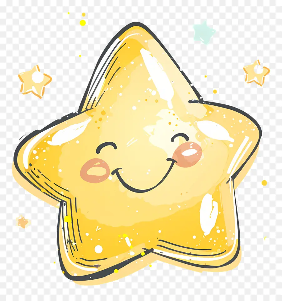 Estrella Amarilla，Sonriendo Estrellas PNG