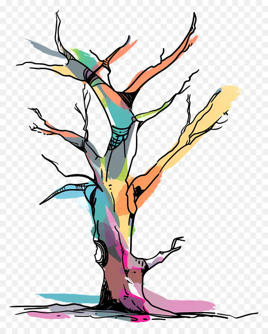 árbol Seco，Colorido árbol PNG