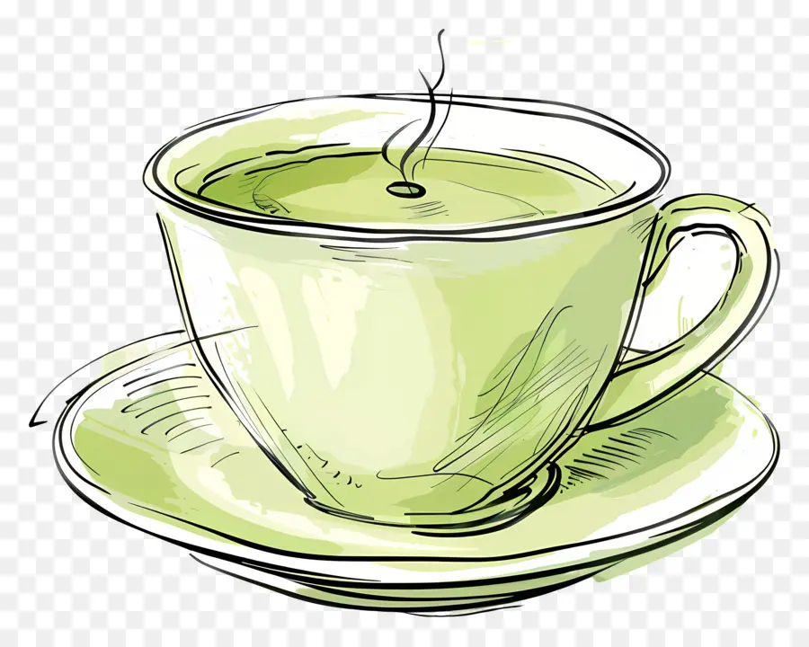 Té Verde，La Taza De Té Verde PNG