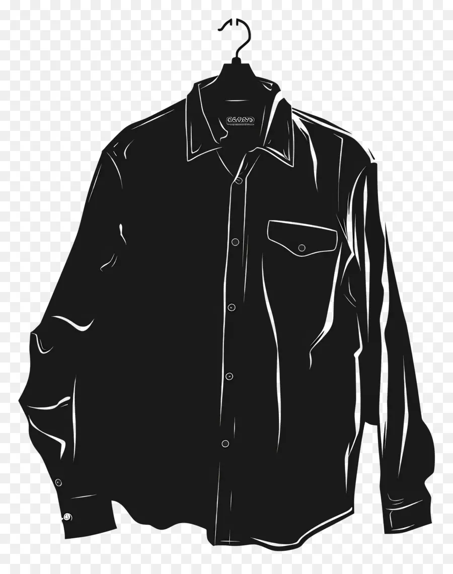 Camisa En La Percha，Camisa Negra PNG