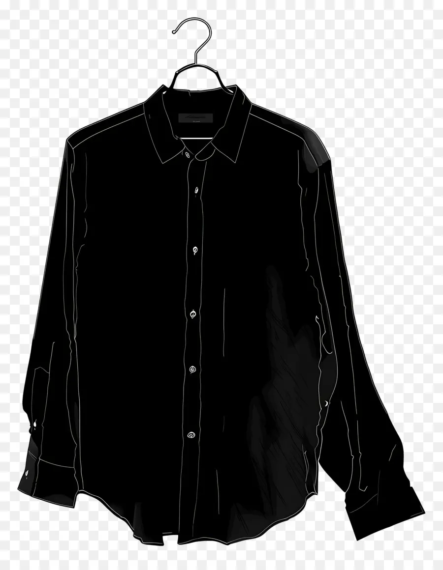 Camisa En La Percha，Camisa Negra PNG