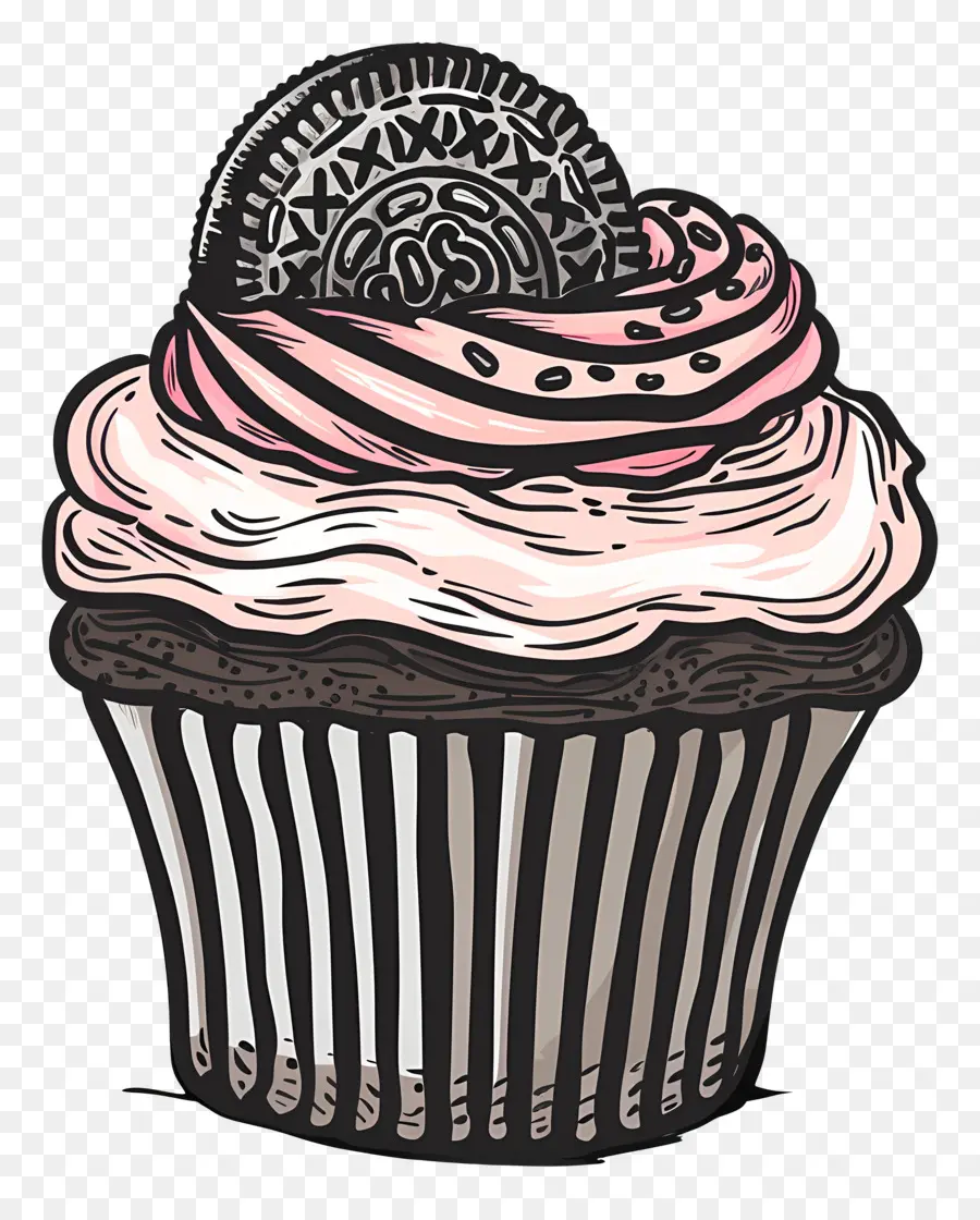 Cupcake De Oreo，Cupcake Con Oreo PNG