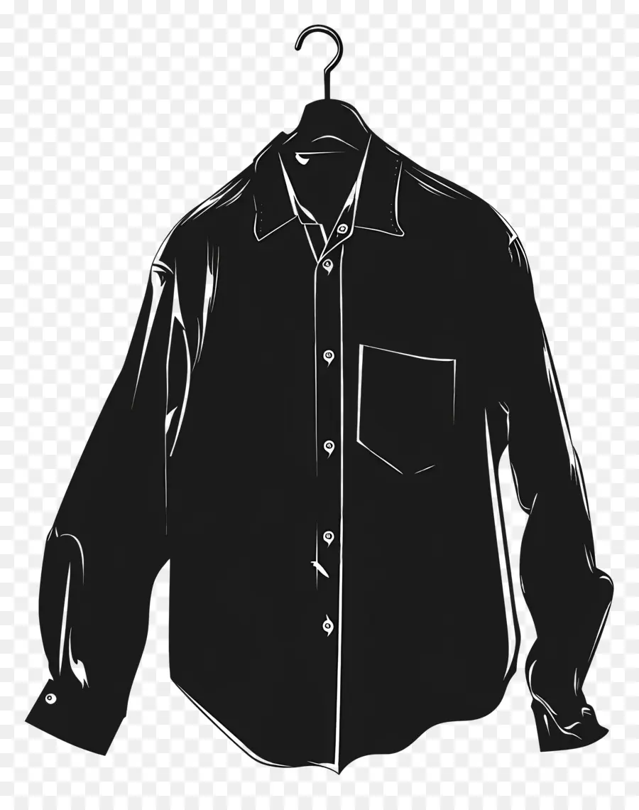 Camisa En La Percha，Camisa Negra PNG