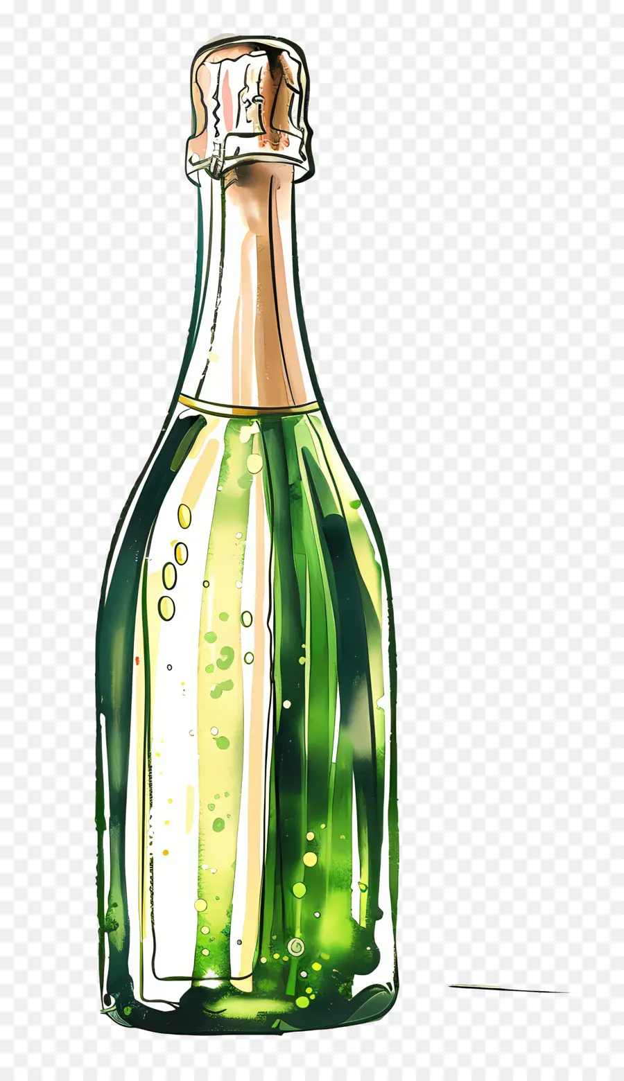 Botella De Champán，Verde PNG