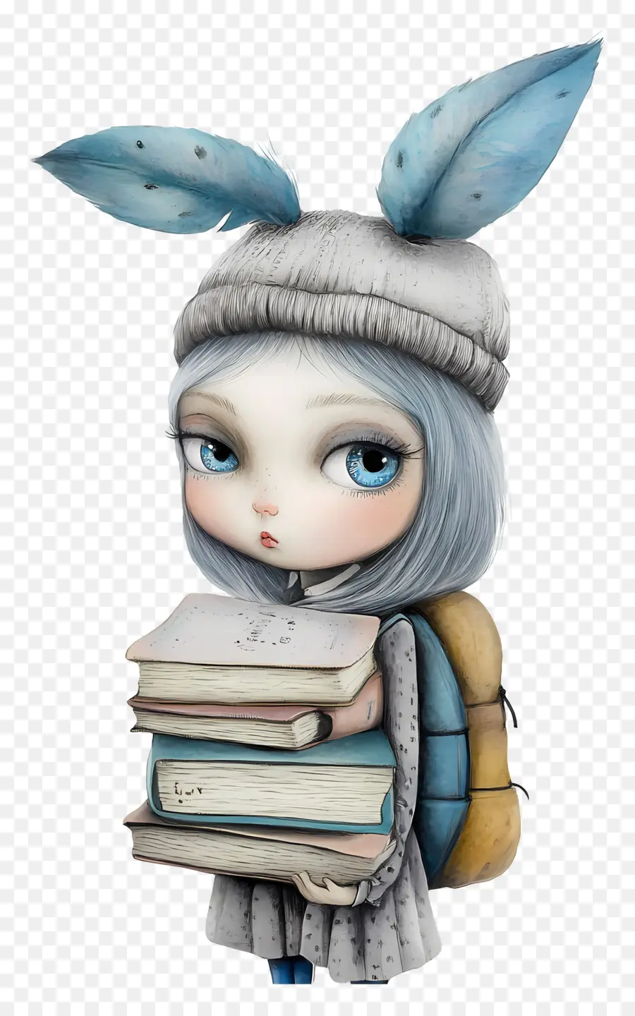 De Regreso A La Escuela，Chica Con Libros PNG