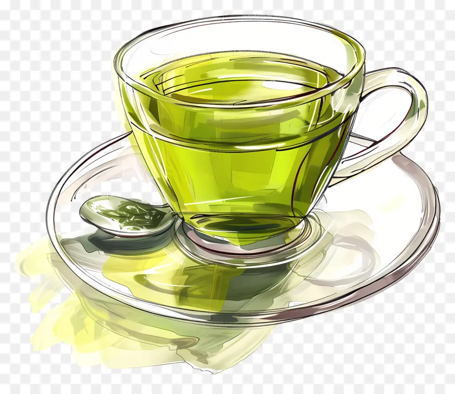 Té Verde，La Taza De Té Verde PNG