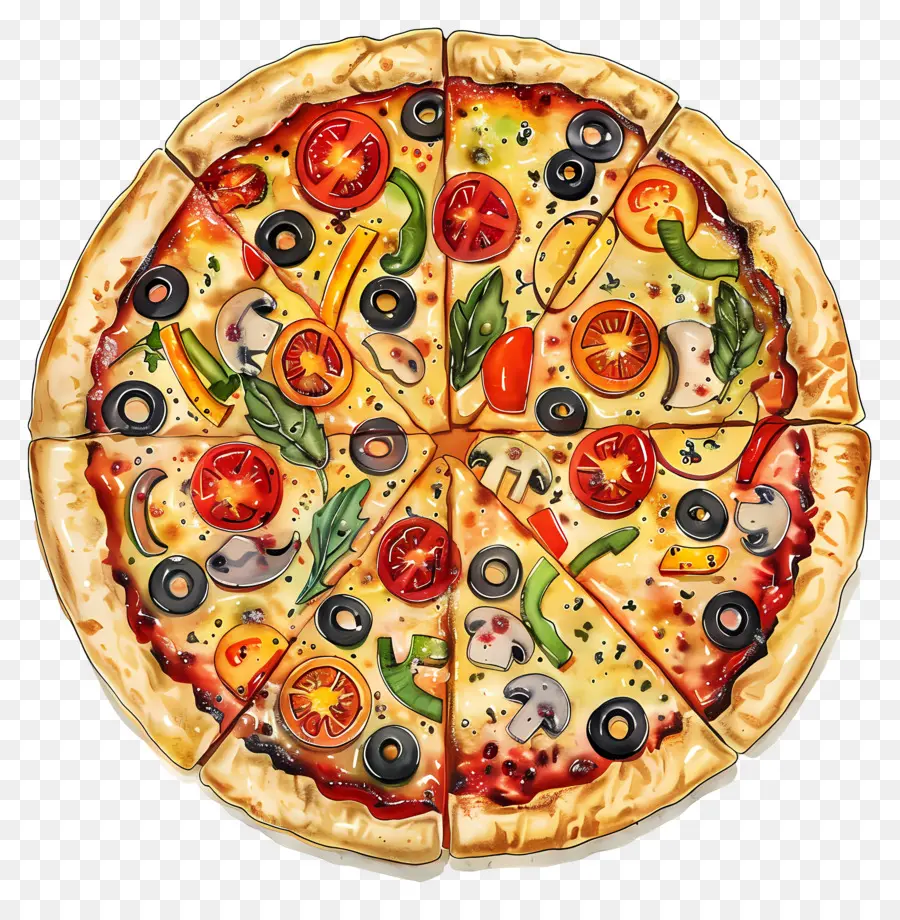 Pizza Vegana，Pizza PNG