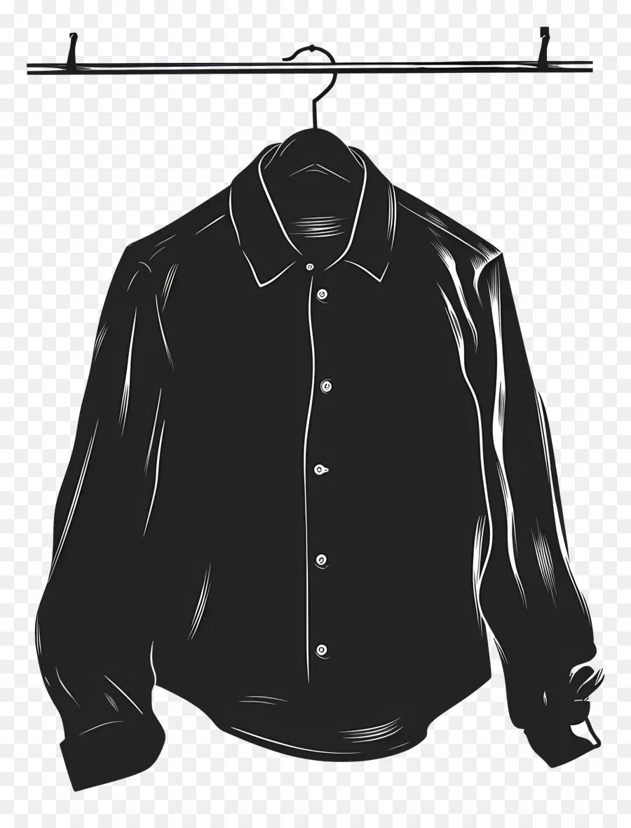 Camisa En La Percha，Camisa Negra PNG