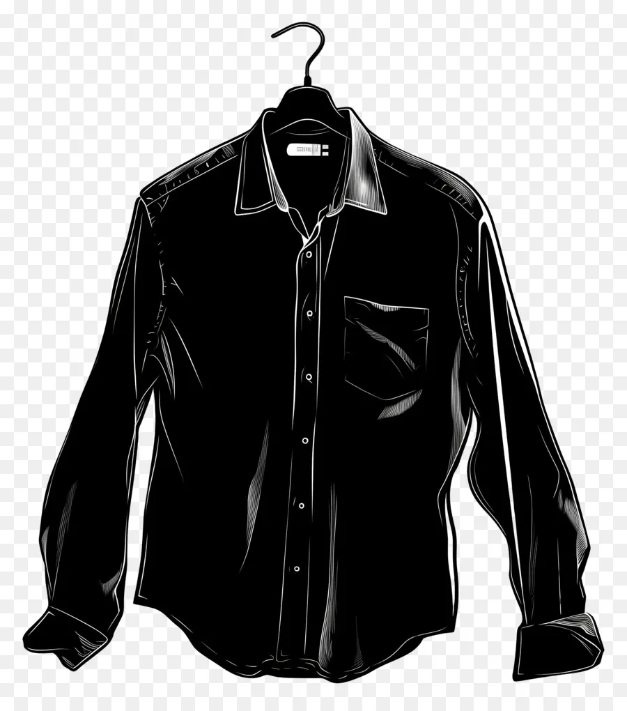 Camisa En La Percha，Camisa Negra PNG