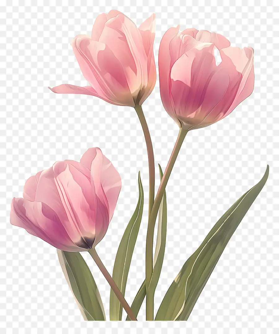 Tulipanes Rosados，Tulipanes De Color Rosa PNG