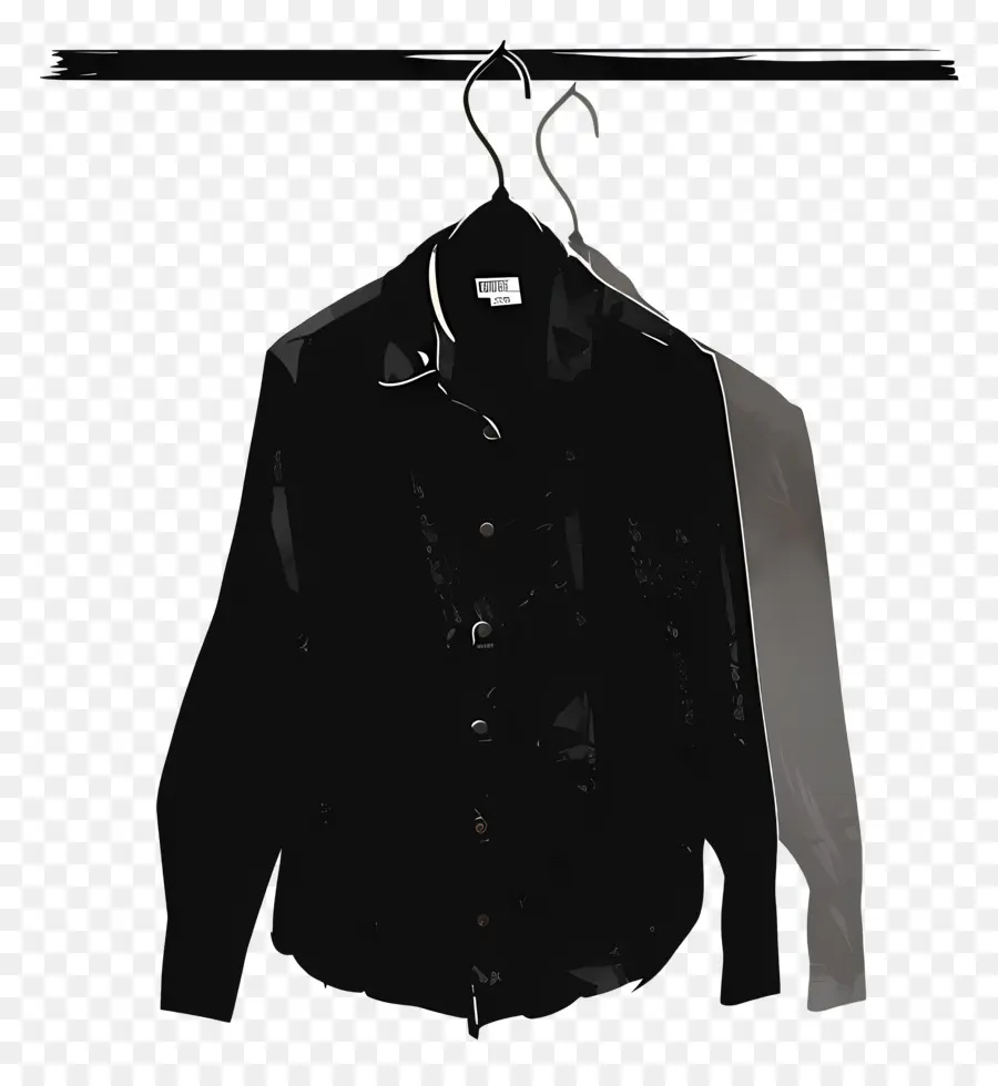 Camisa En La Percha，Camisa Negra PNG