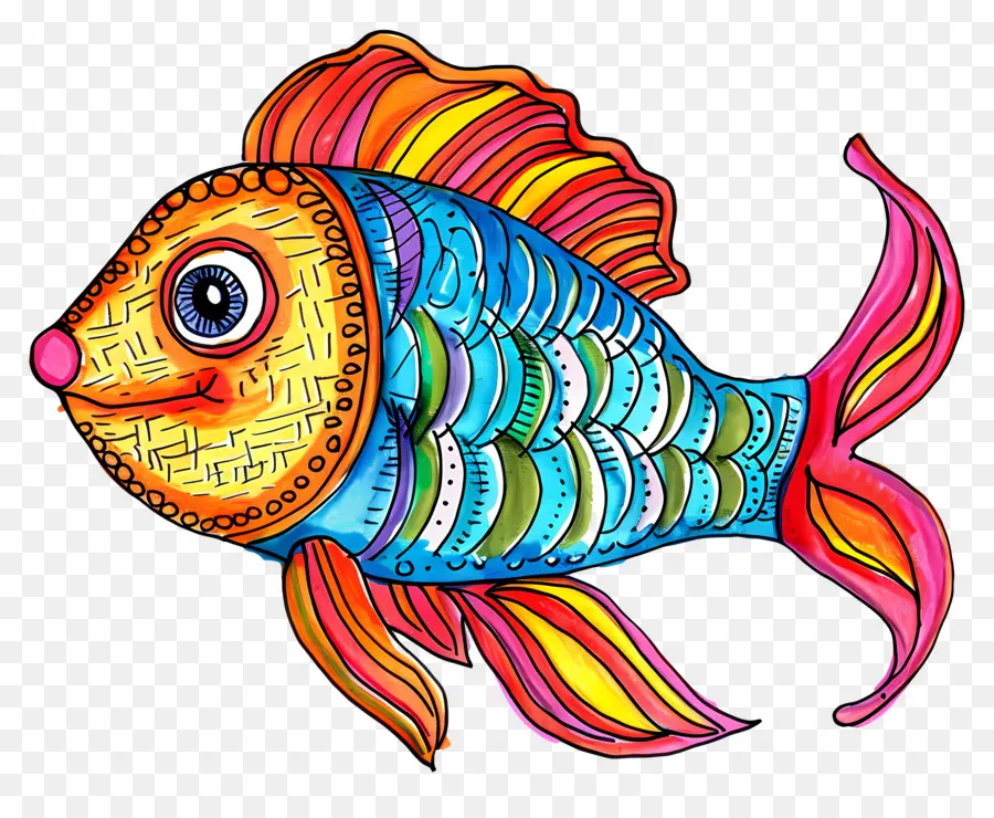 Pez De Dibujos Animados，Peces Coloridos PNG