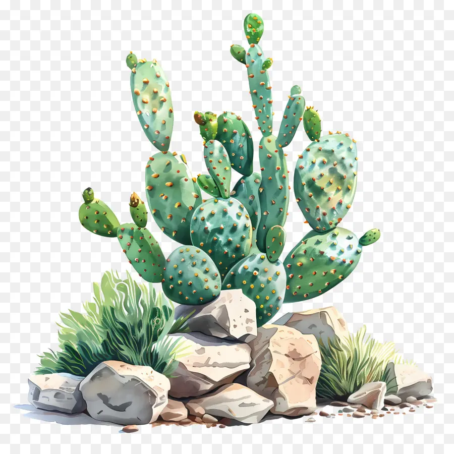 Cactus Con Rocas，Cactus PNG