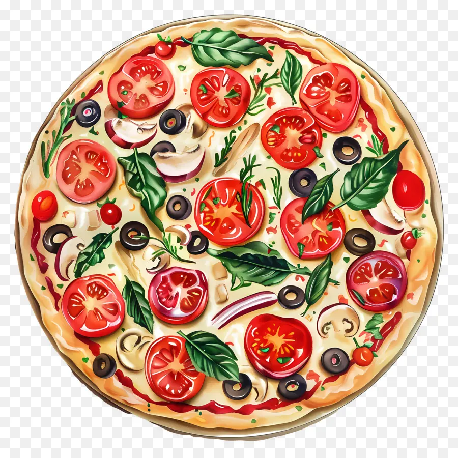 Pizza Vegana，Pizza PNG