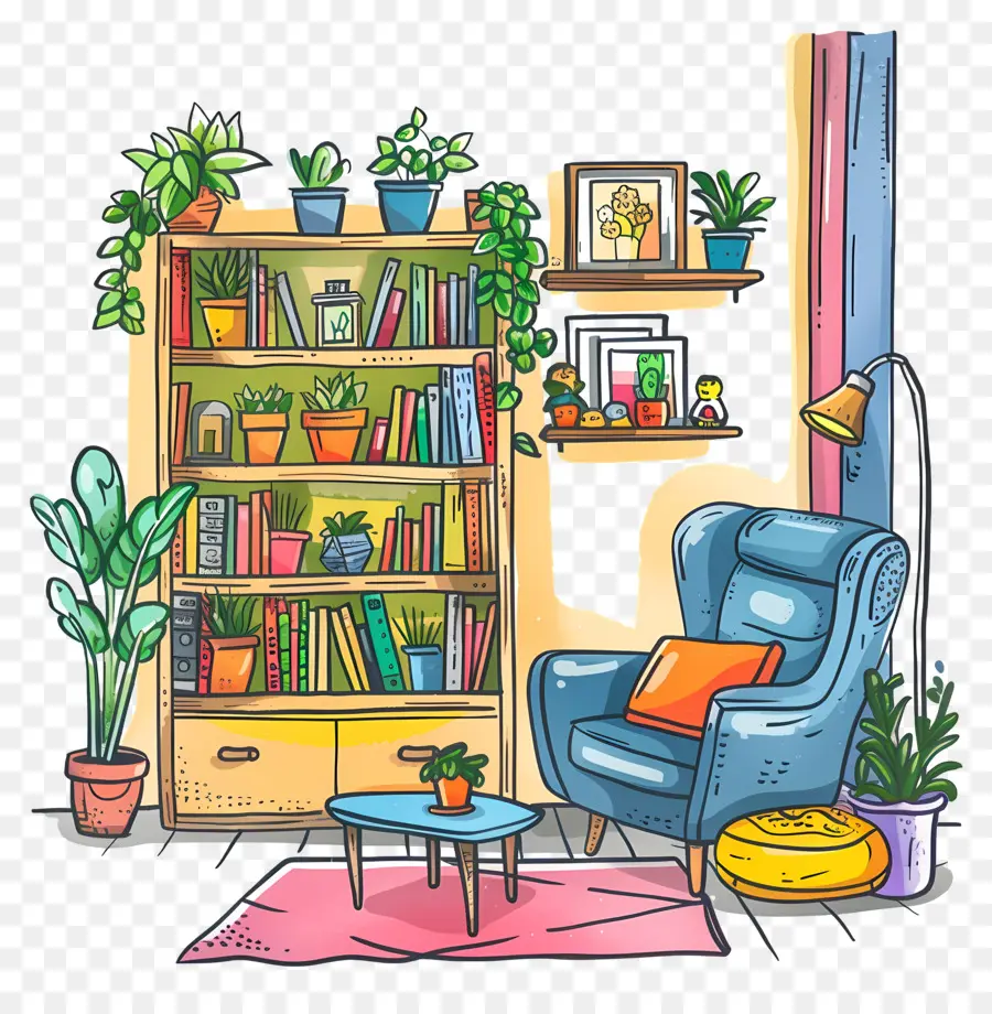 Sala De Estar，Bookshelf PNG