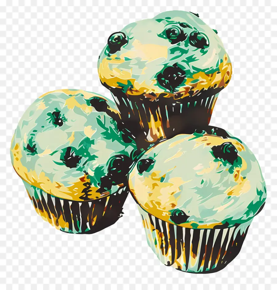 Panecillos，Muffins De Arándanos PNG