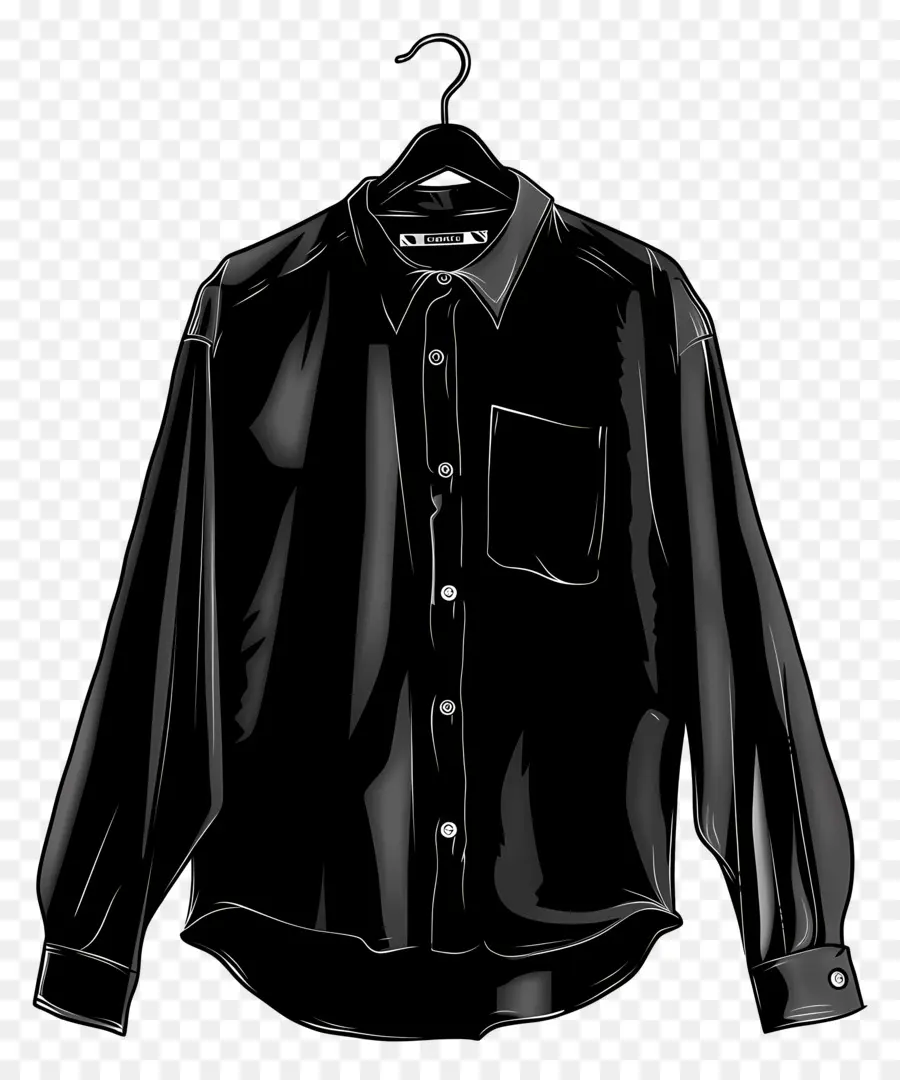 Camisa En La Percha，Camisa Negra PNG