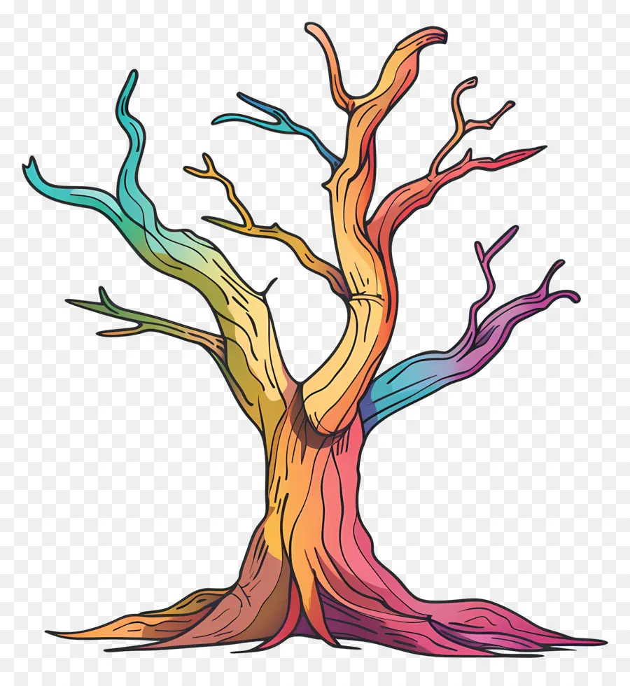 Colorido árbol，Arco Iris PNG