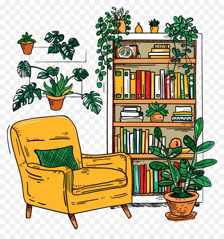 Sala De Estar，Bookshelf PNG