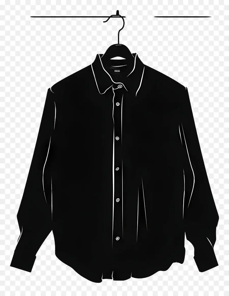 Camisa En La Percha，Camisa Negra PNG