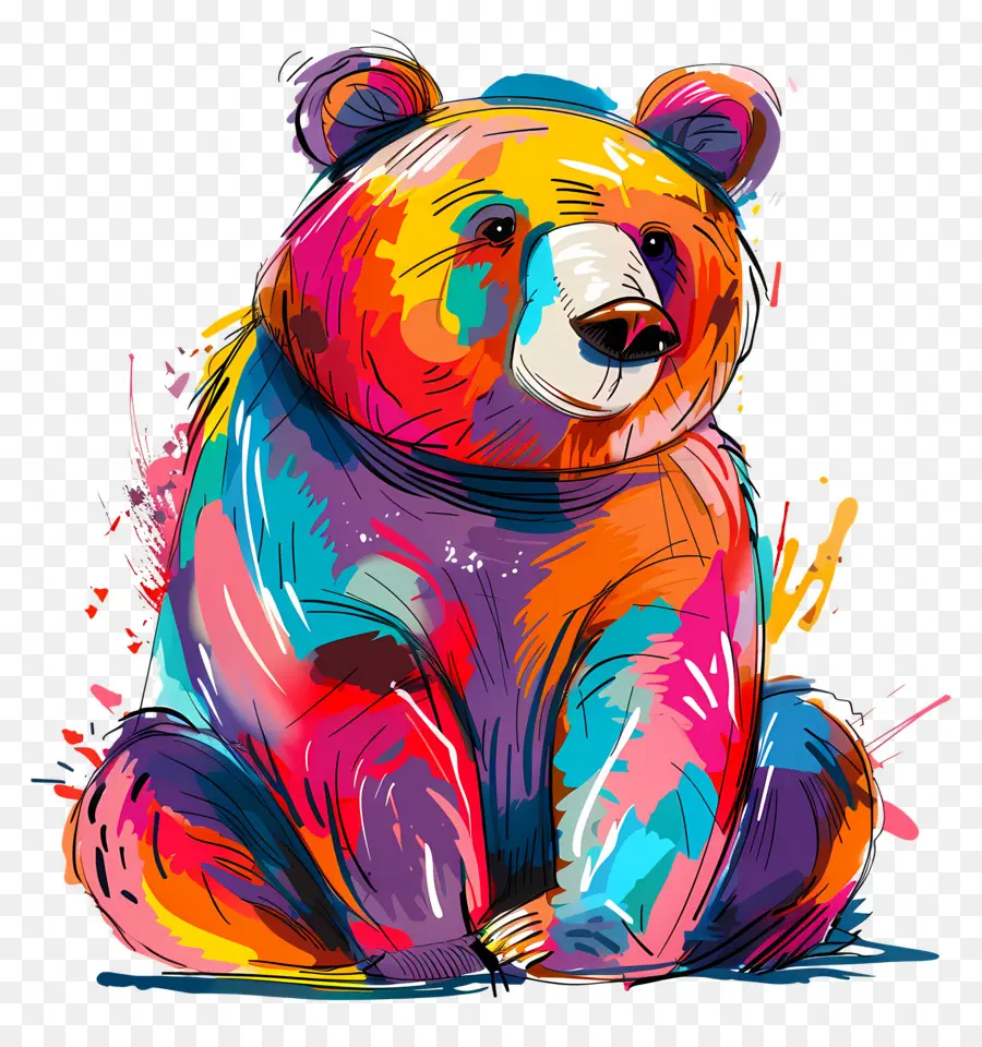 Oso，Oso Colorido PNG