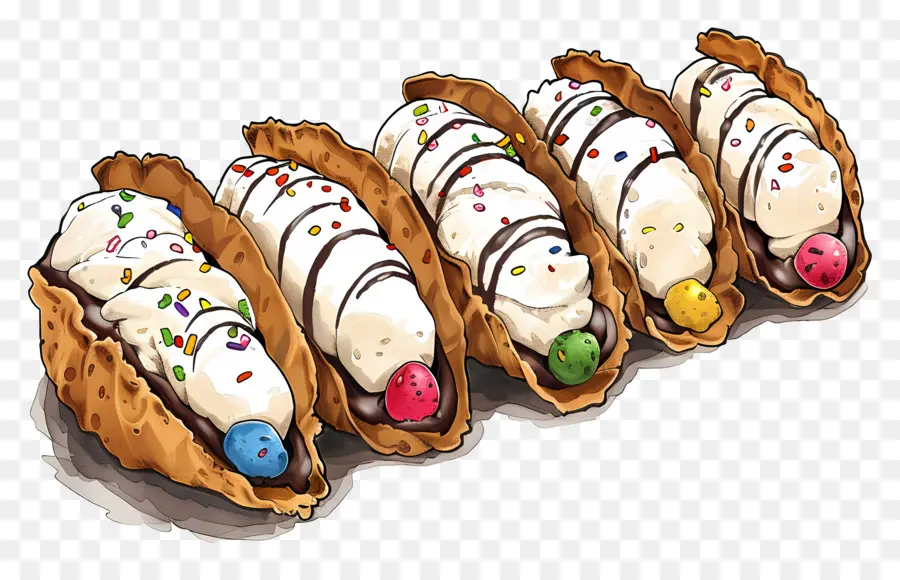 Tacos De Helado，De Postre PNG