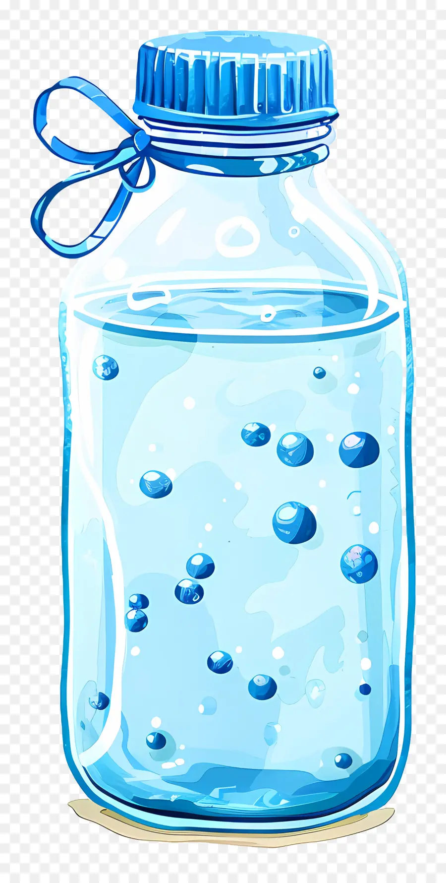 Botella De Agua，Azul PNG