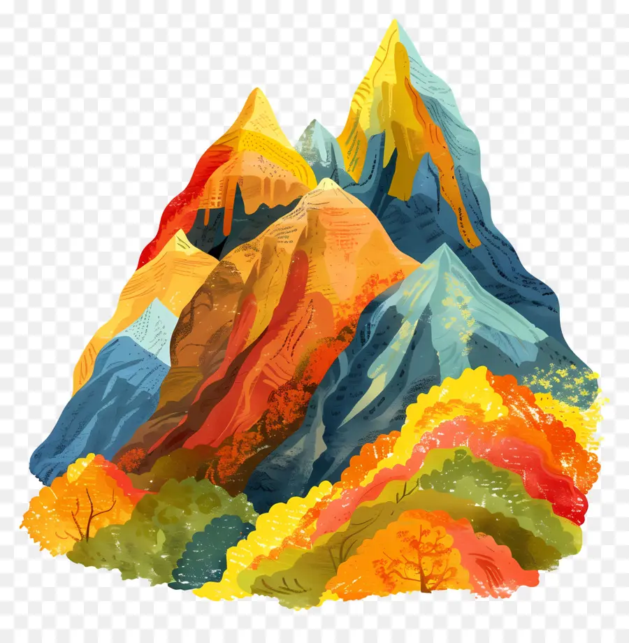 Montañas Coloridas，Paisaje PNG