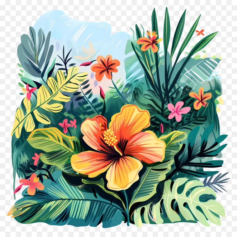 Plantas Coloridas，Hojas PNG