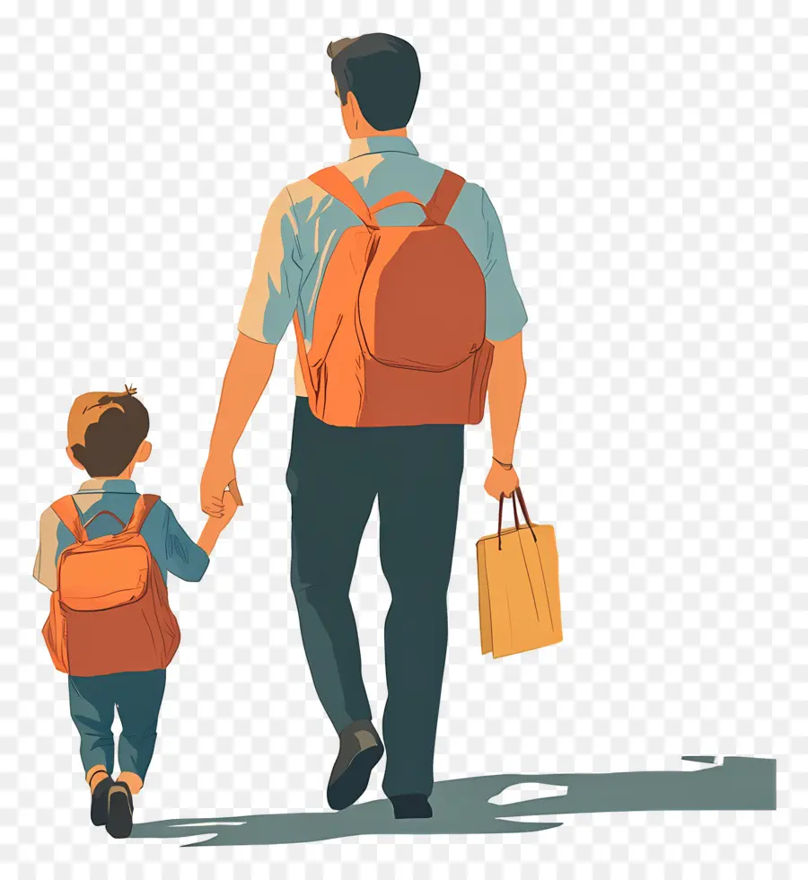 De Regreso A La Escuela，El Padre Y El Hijo PNG