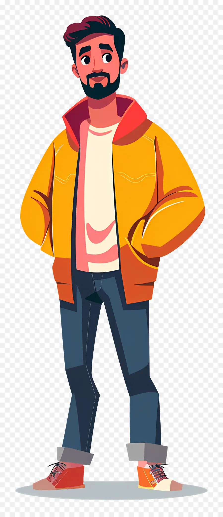 Dibujos Animados De Hombre，Hombre En Chaqueta Amarilla PNG