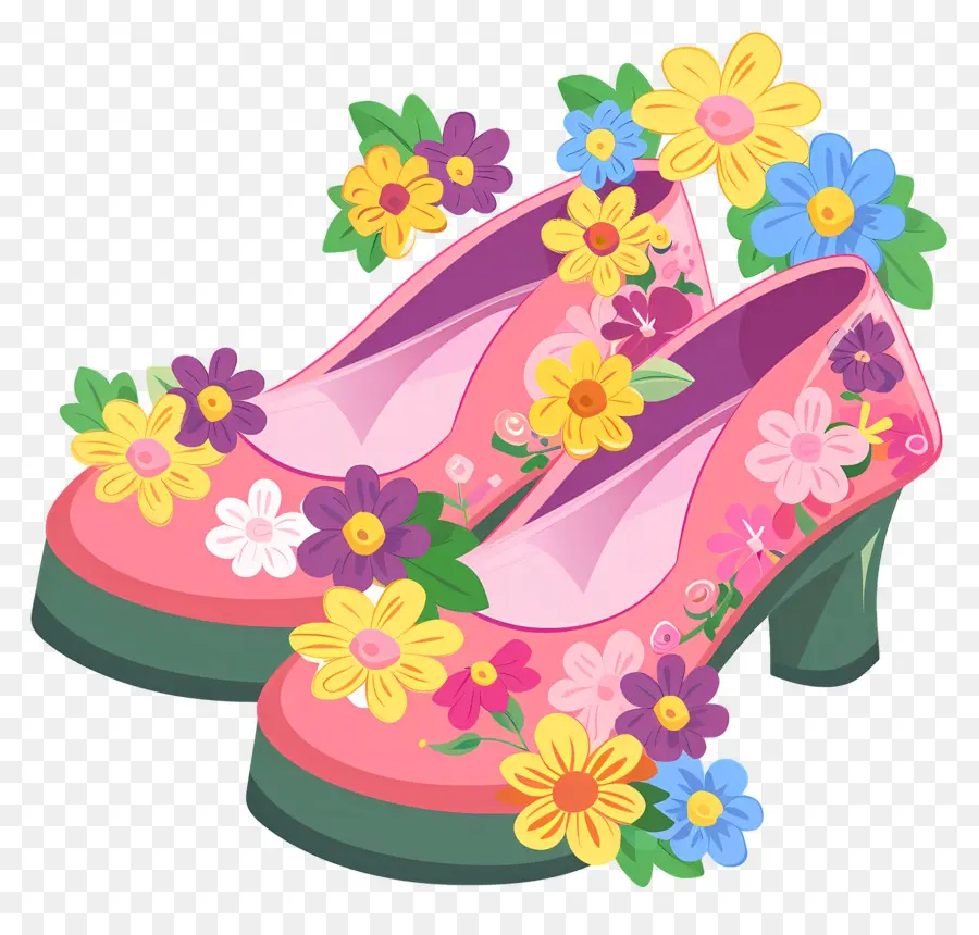 Zapatos Lindos，Zapatos Florales PNG