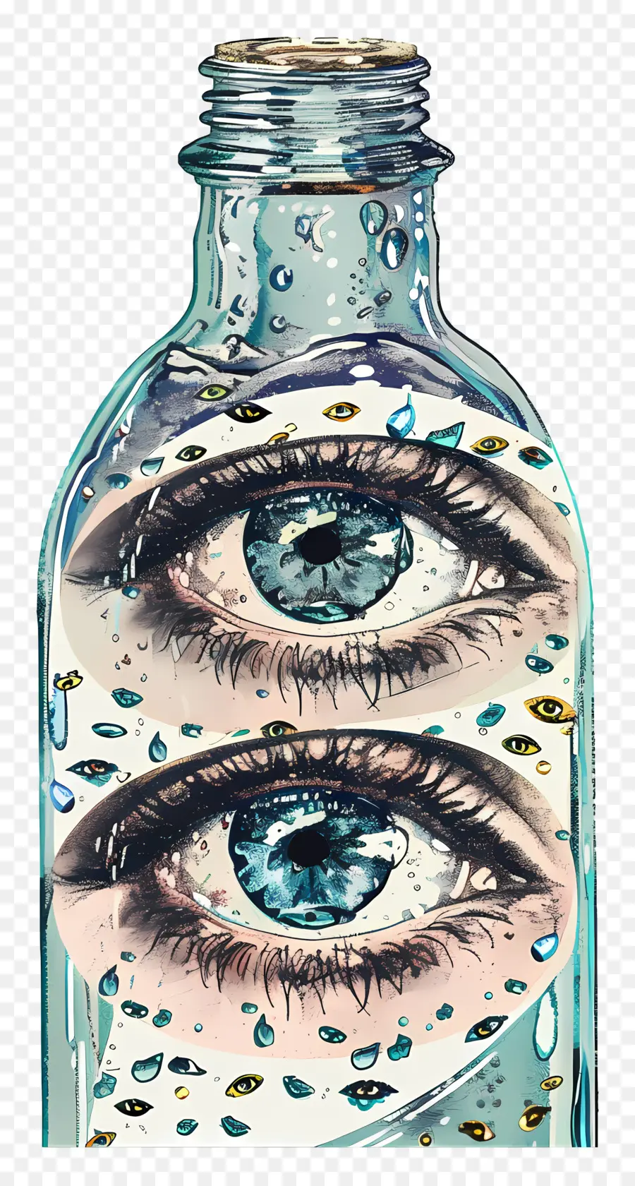 Ojos En Botella De Vidrio，Ojos En Una Botella PNG