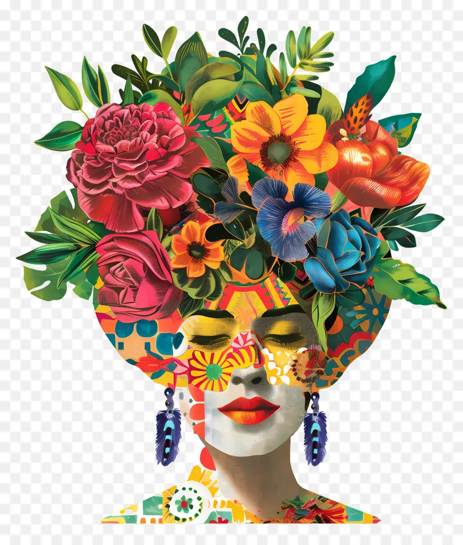 Plantador Principal，Mujer Con Sombrero De Flor PNG