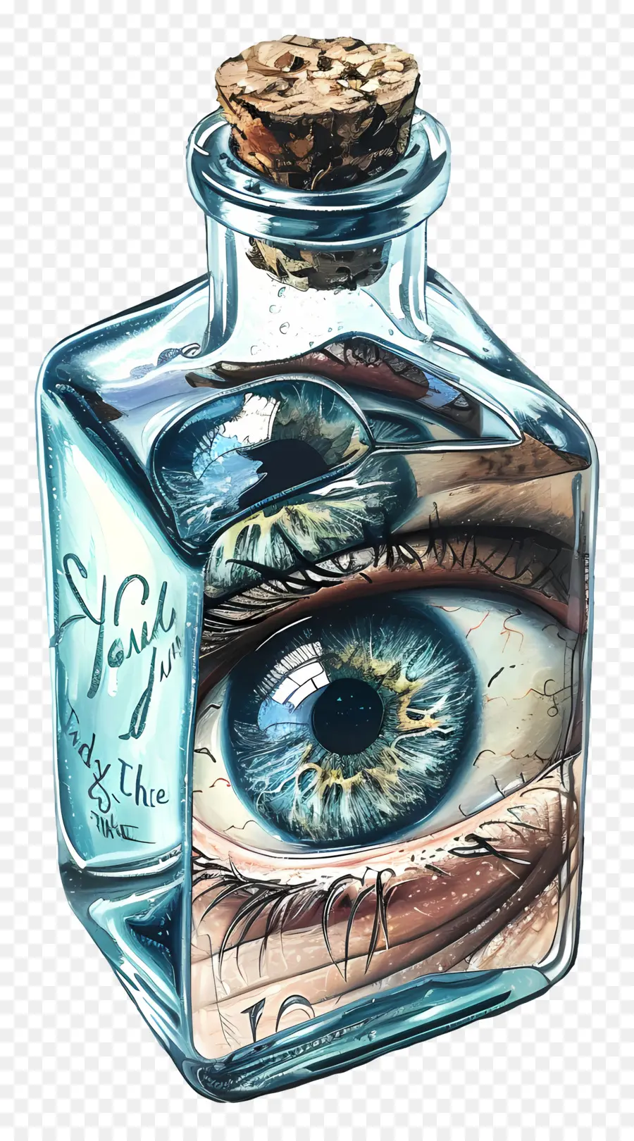 Ojos En Botella De Vidrio，Ojo PNG